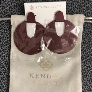 Kendra Scott Diane Matte Statement Earrings Maroon
